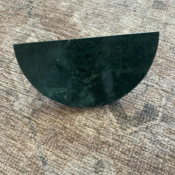 Anthropologie Green/Gold Marble Demi Crescent Wall Shelf - Picture 7 of 7